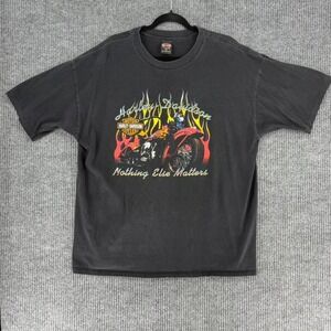 Harley-Davidson flame motorcycle eagle biker t shirt Uniontown PA black XL